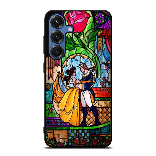 Beauty and The Beast Stained Glass Samsung S25 Ultra Case