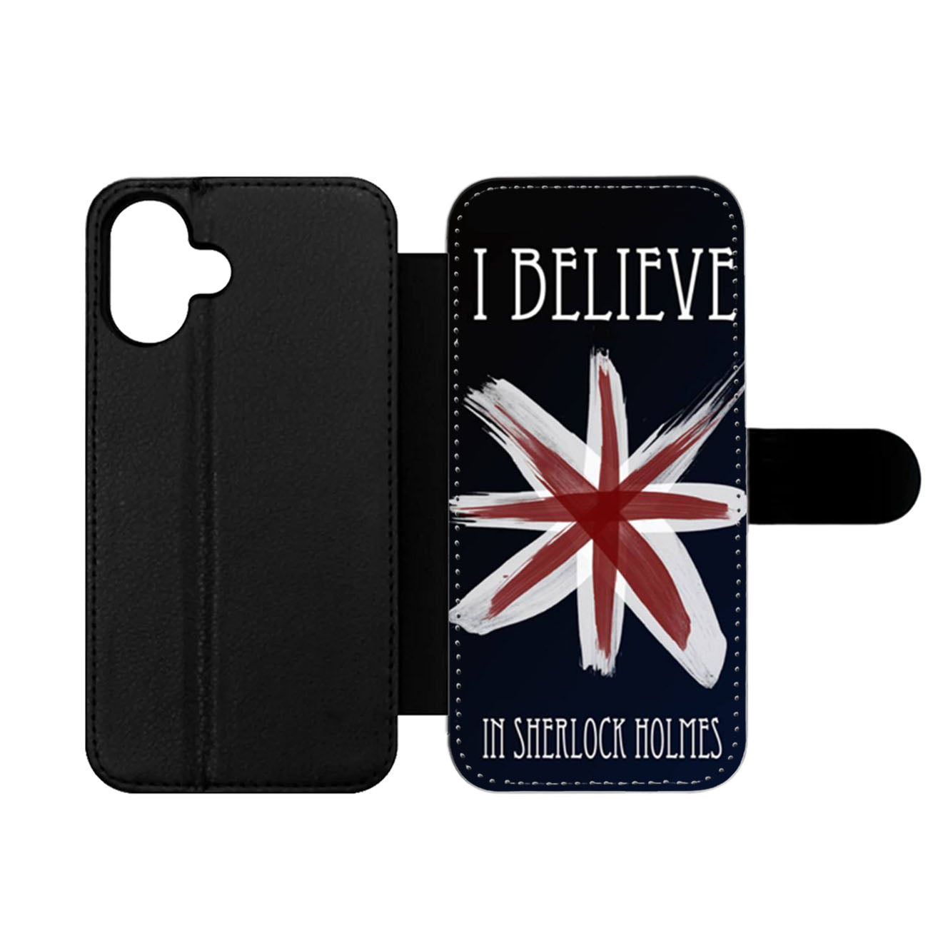 Believe in Sherlock Holmes Quote Wallet iPhone Case