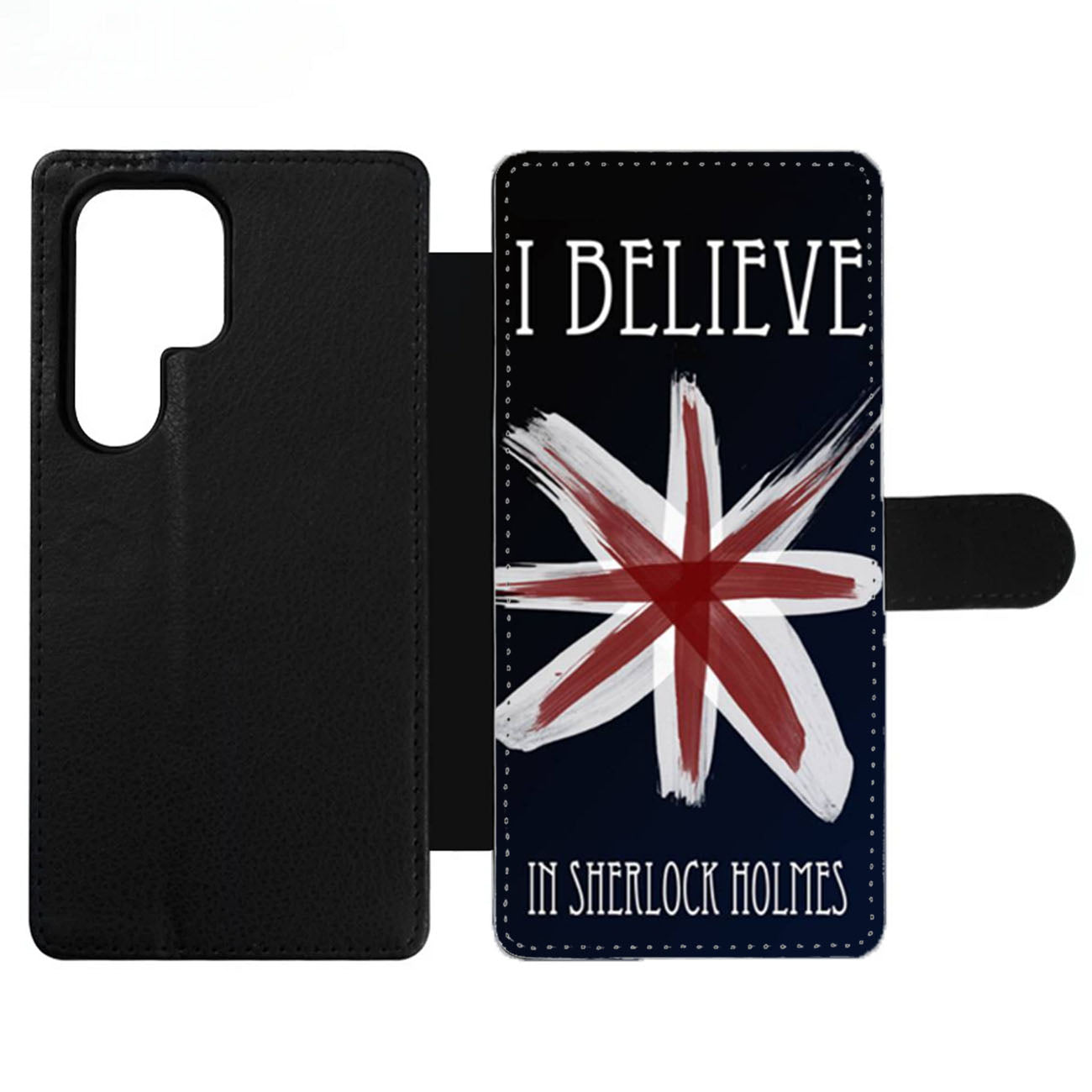 Believe in Sherlock Holmes Quote Wallet Samsung Case