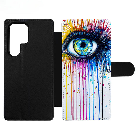Big Eye Watercolor Wallet Samsung Case