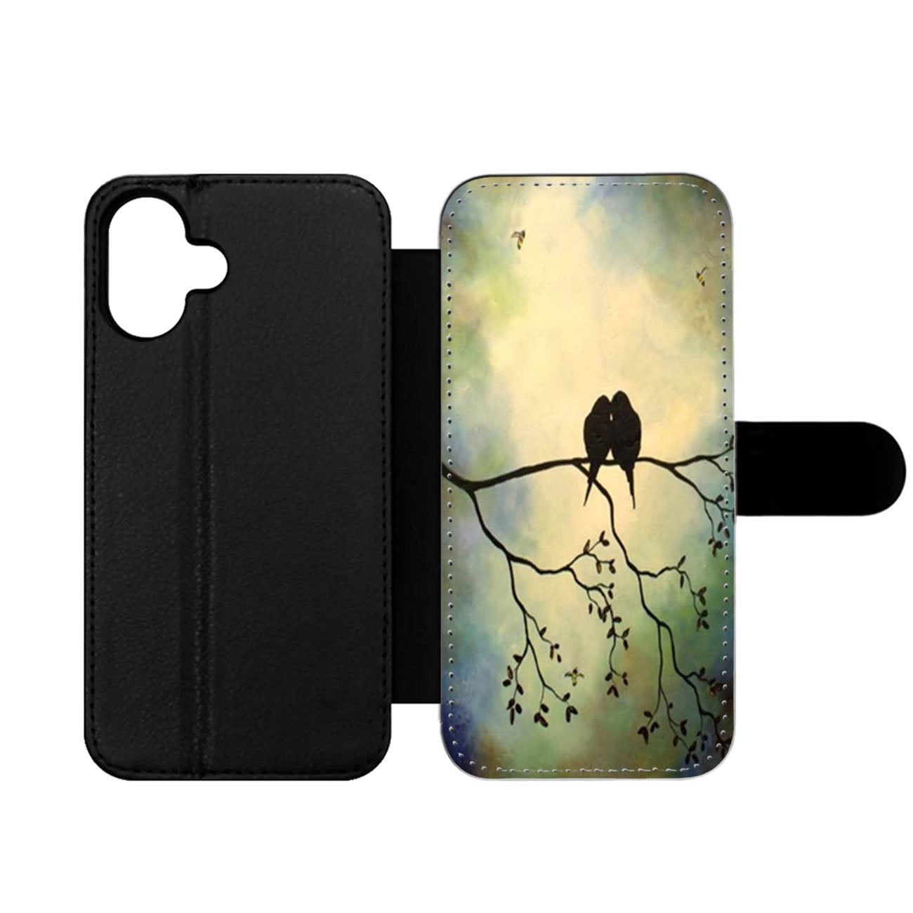 Birds In Tree Branch Wallet iPhone Case