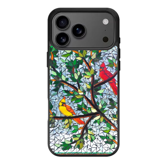 Birds in Tree Mozaic iPhone 17 Pro Max Case