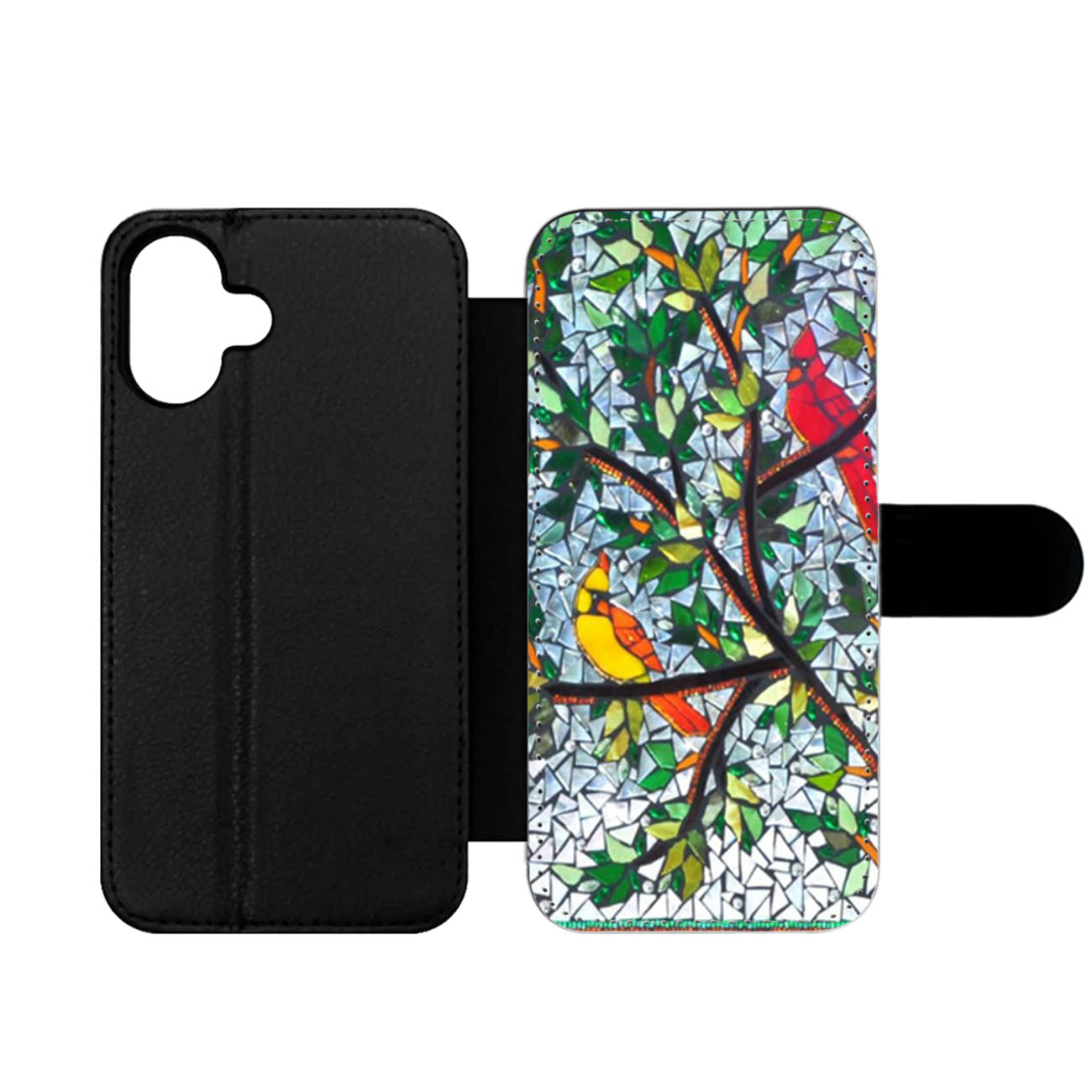 Birds in Tree Mozaic Wallet iPhone Case