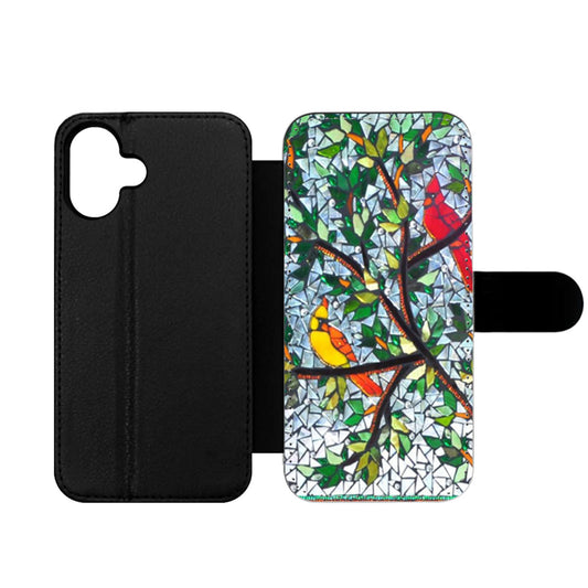 Birds in Tree Mozaic Wallet iPhone Case