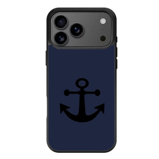 Black Anchor On Blue Word Quote iPhone 17 Pro Max Case