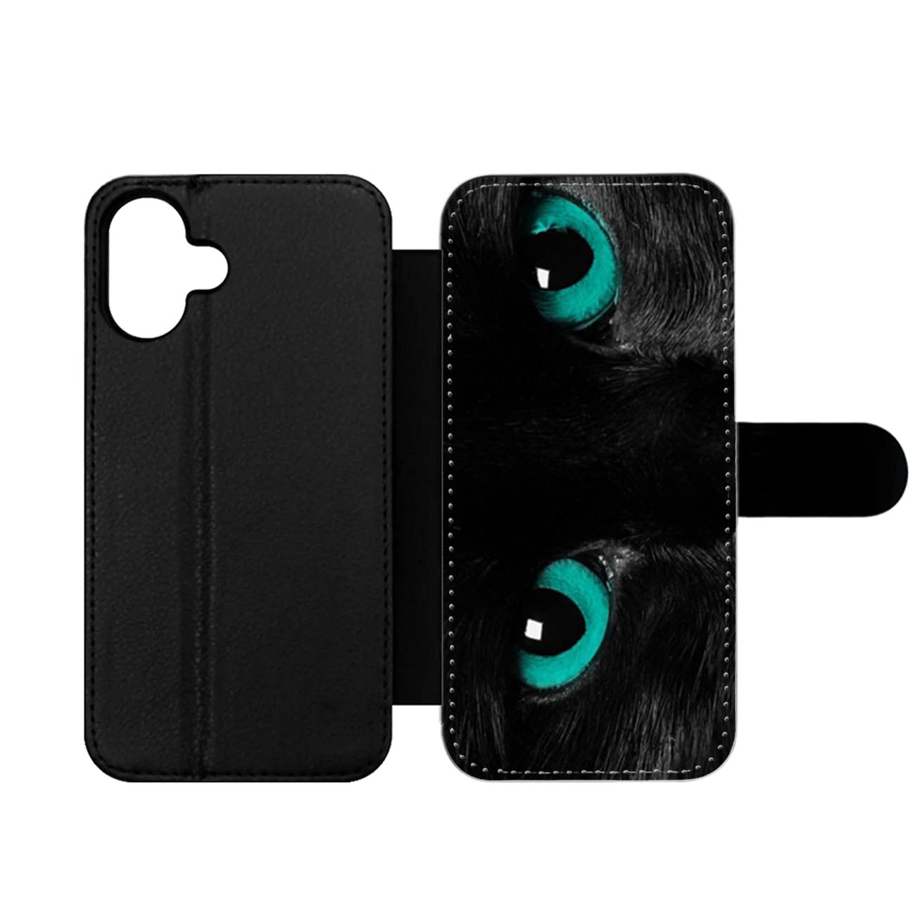 Black Cat Eyes Wallet iPhone Case