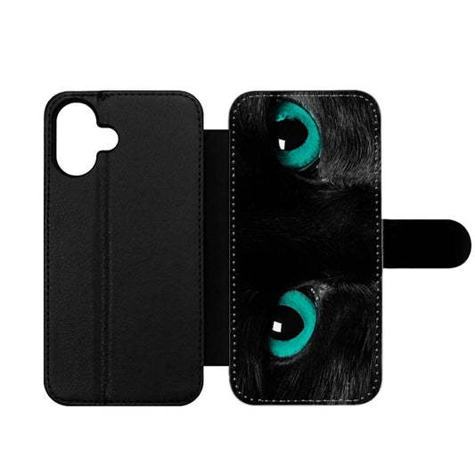 Black Cat Eyes Wallet iPhone Case
