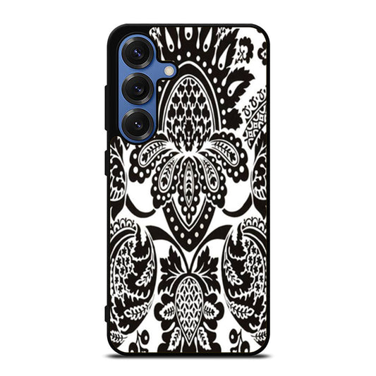 Black Damask Pattern Samsung S25 Ultra Case