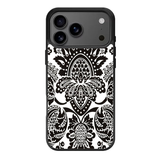 Black Damask Pattern iPhone 17 Pro Max Case