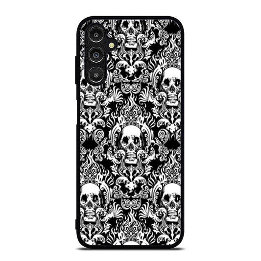 Black Damask Skull Pattern Samsung A16 Case
