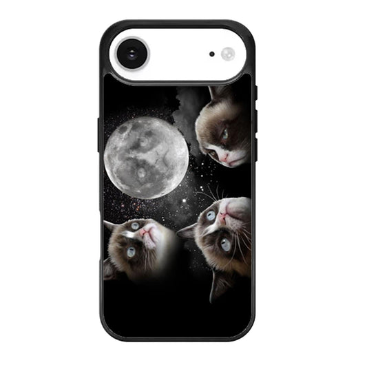 Black Grumpy Cat like a moon iPhone Air Case