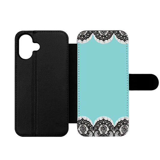 Black Lace and Teal Wallet iPhone Case