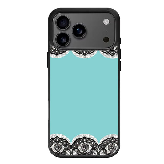Black Lace and Teal iPhone 17 Pro Max Case