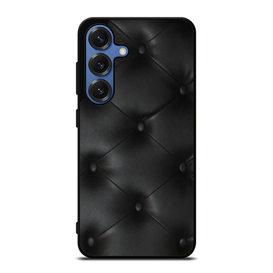 Black Leather Buttoned pattern printed Samsung S25 Ultra Case