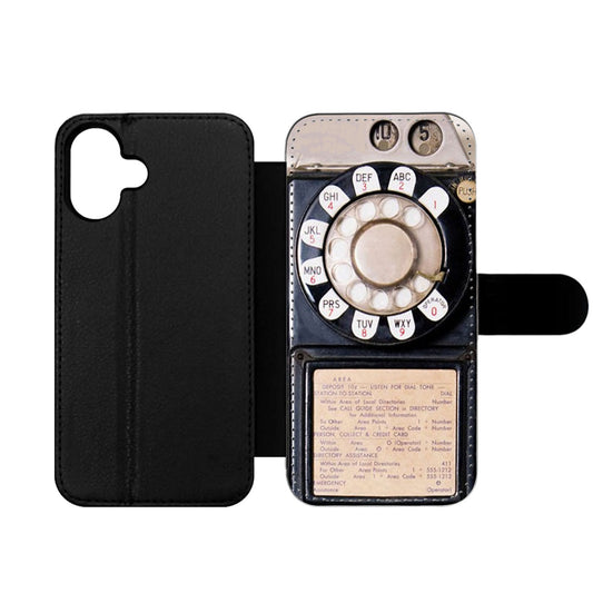 Black Retro Pay Phone Wallet iPhone Case