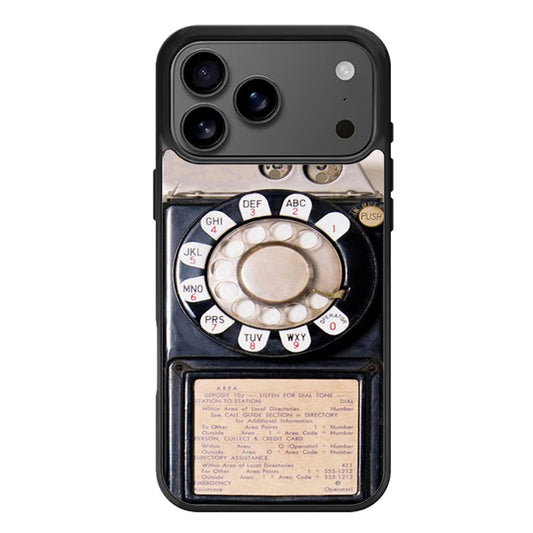 Black Retro Pay Phone iPhone 17 Pro Max Case