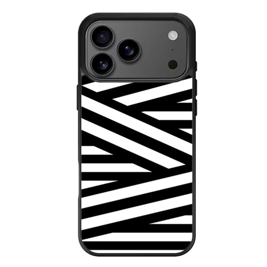 Black and White Zig Zag Stripes iPhone 17 Pro Max Case