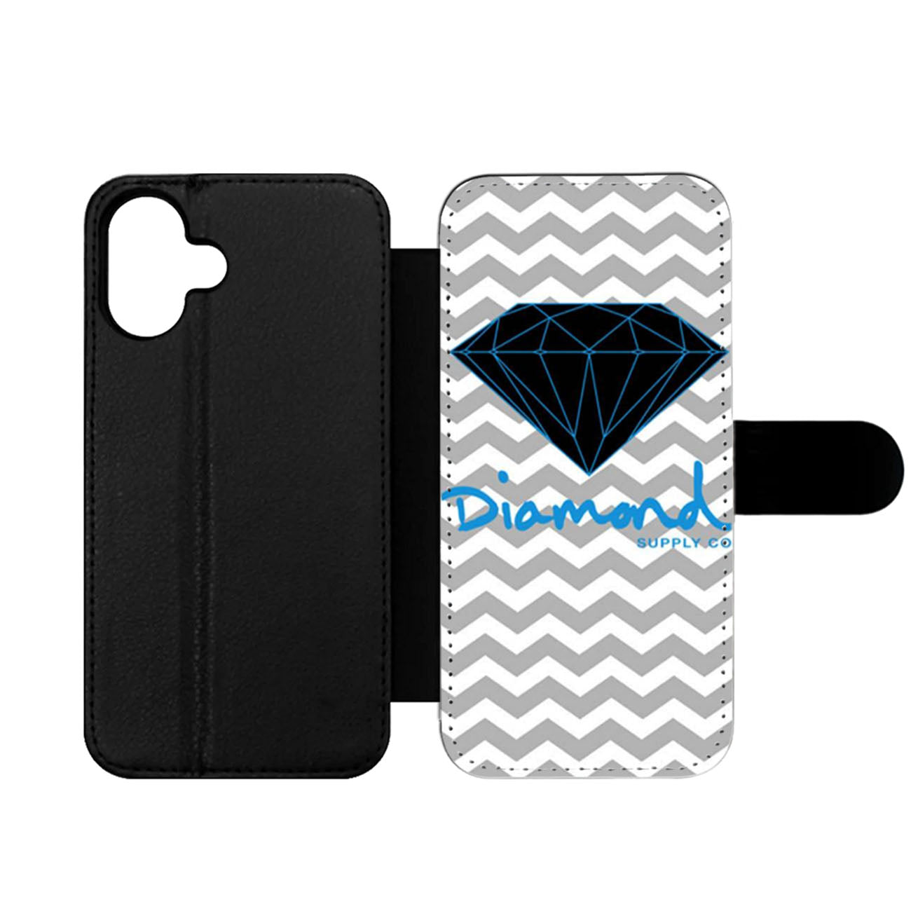 Blue Diamond Chevron Wallet iPhone Case