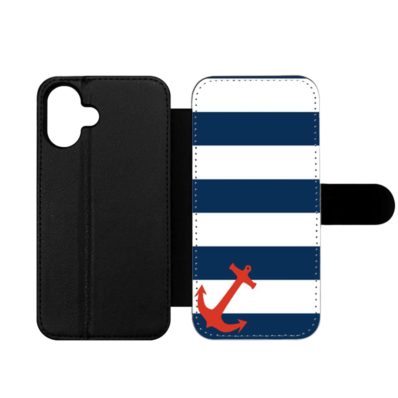 Blue Orange Anchor Wallet iPhone Case