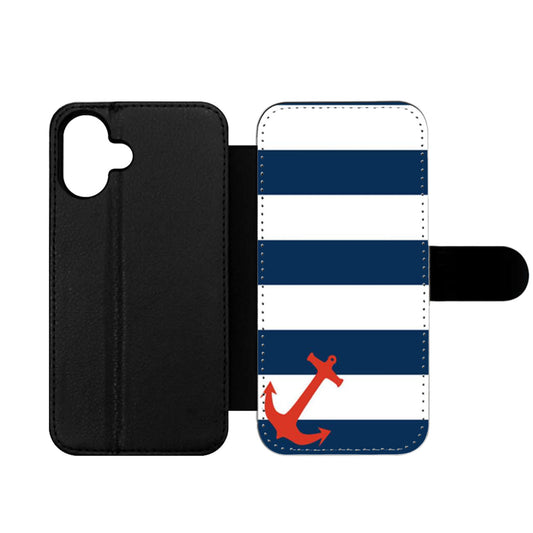 Blue Orange Anchor Wallet iPhone Case