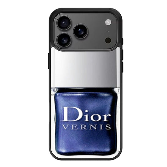Blue Sapphire Faux Glitter Vernis Nail iPhone 17 Pro Max Case