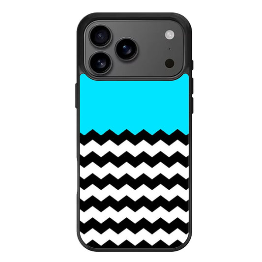 Blue Teal Chevron iPhone 17 Pro Max Case