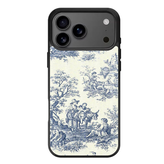 Blue Toile iPhone 17 Pro Max Case