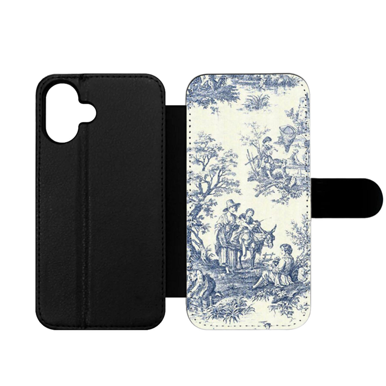 Blue Toile Wallet iPhone Case