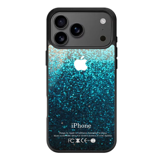 Blue Water Faux Glitter iPhone 17 Pro Max Case