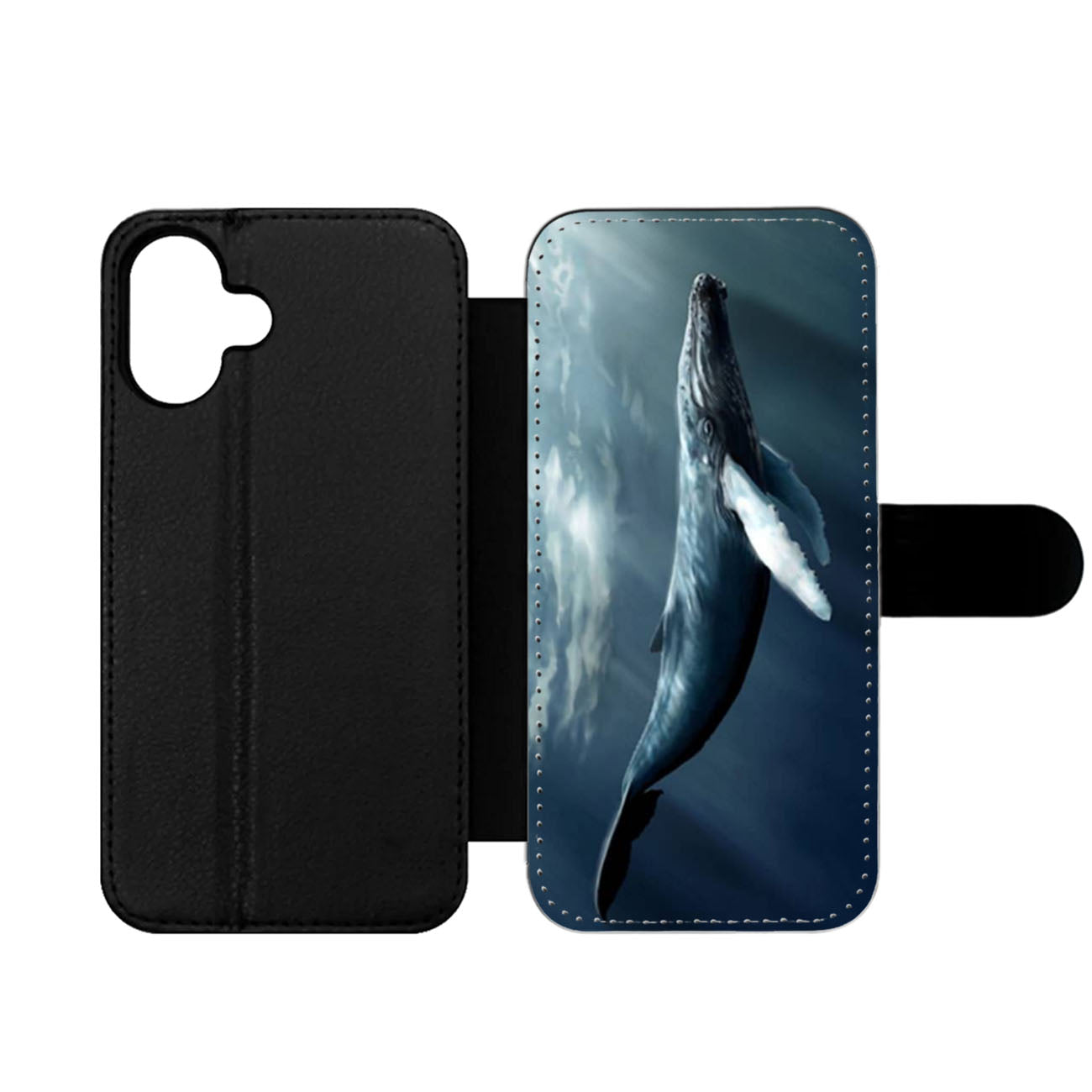 Blue Whale Art Wallet iPhone Case