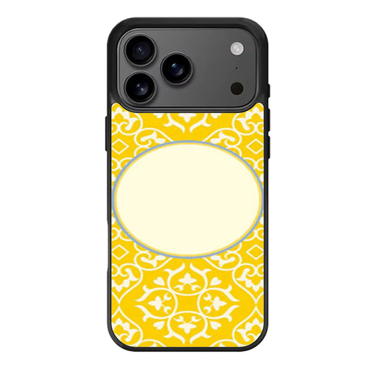 Bright Yellow And Blue Pattern Monogrammed iPhone 17 Pro Max Case