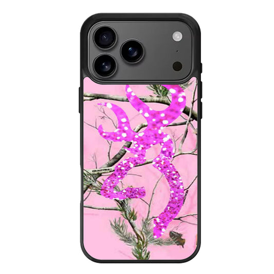 Browning Deer Faux Glitter iPhone 17 Pro Max Case