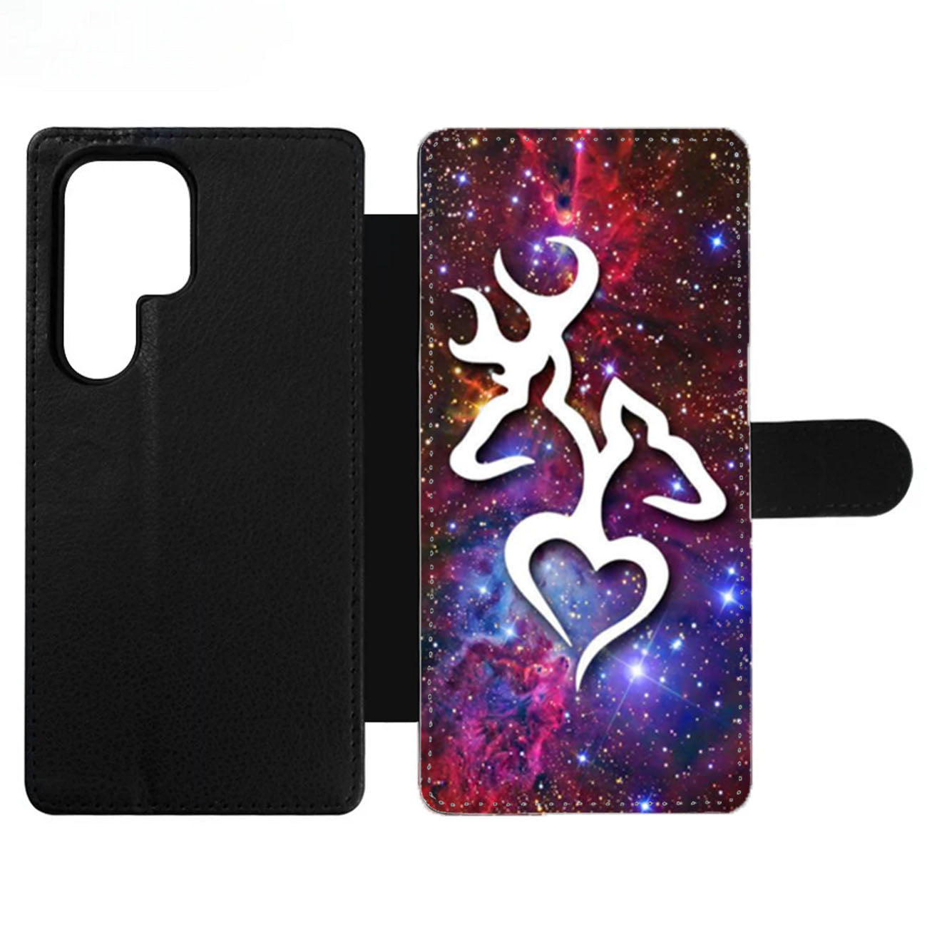 Browning Deer Love Galaxy Nebula Wallet Samsung Case