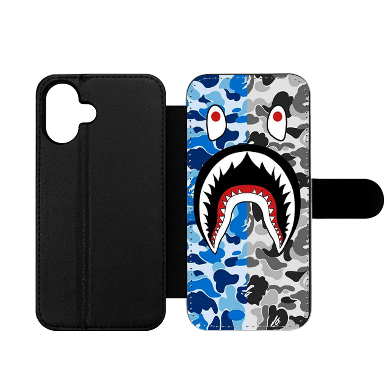 CAMO BAPE SHARK Wallet iPhone Case