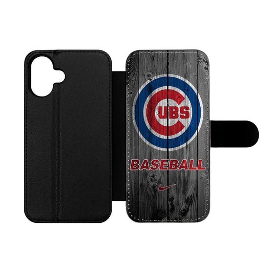 CHICAGO CUBS WOODEN LOGO Wallet iPhone Case