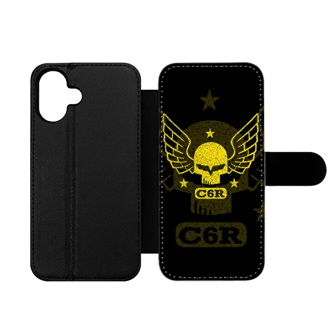 CORVETTE C6R SKULL Wallet iPhone Case