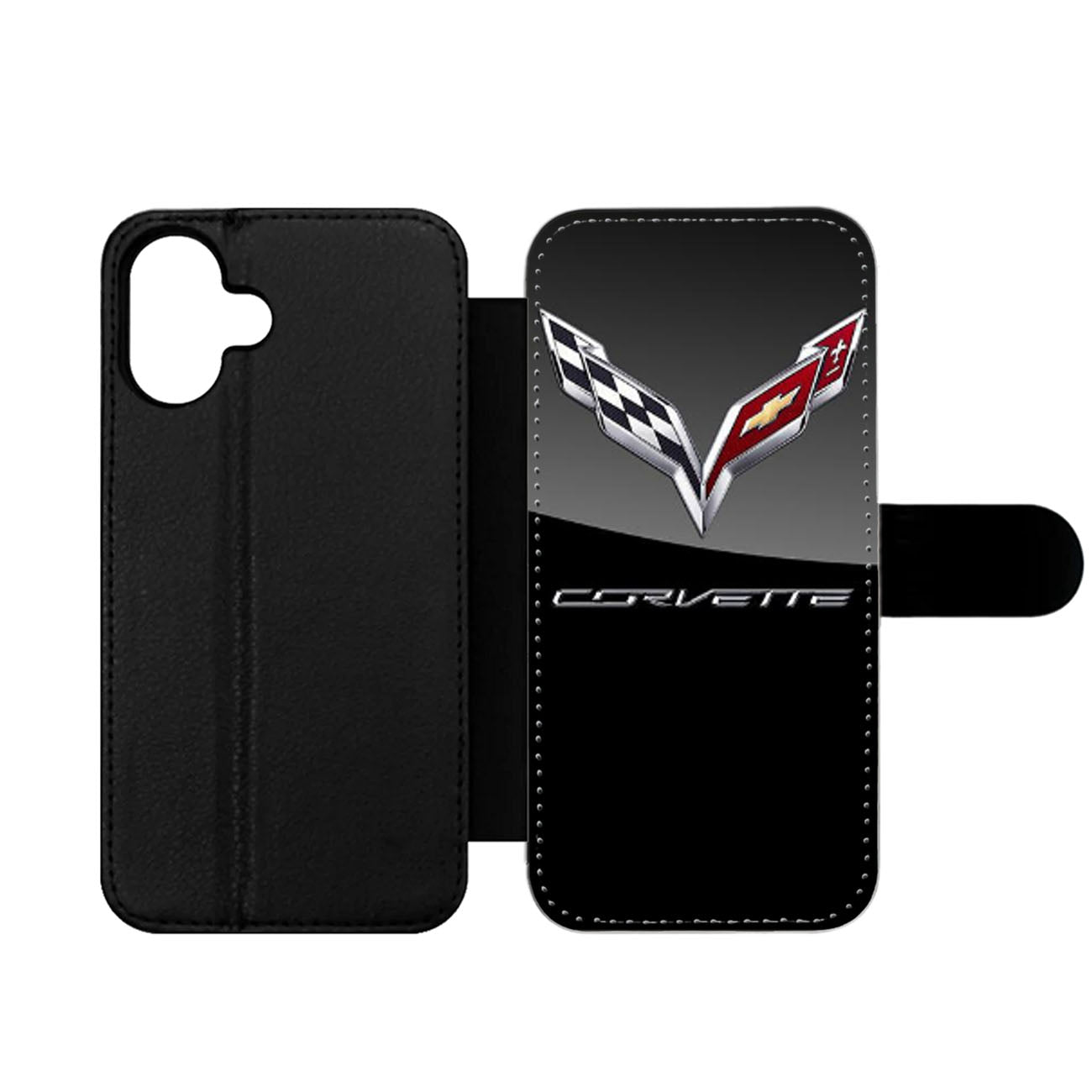 CORVETTE CHEVY LOGO BLACK Wallet iPhone Case