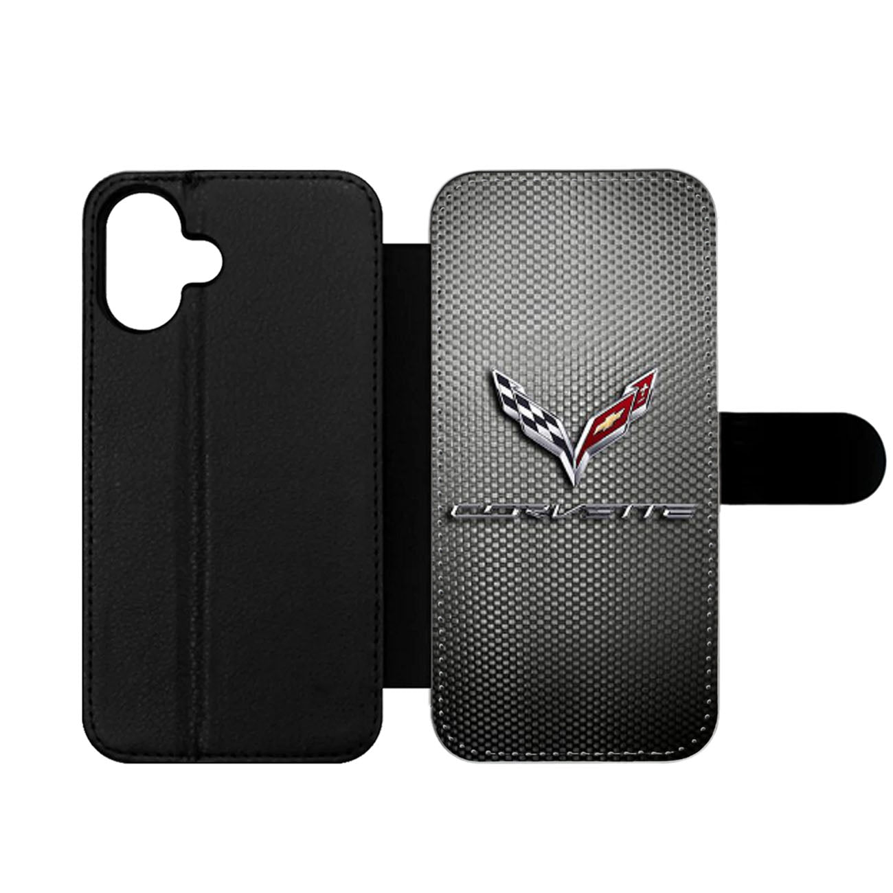 CORVETTE CHEVY LOGO CARBON Wallet iPhone Case