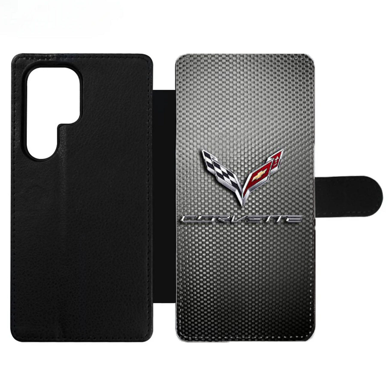CORVETTE CHEVY LOGO CARBON Wallet Samsung Case