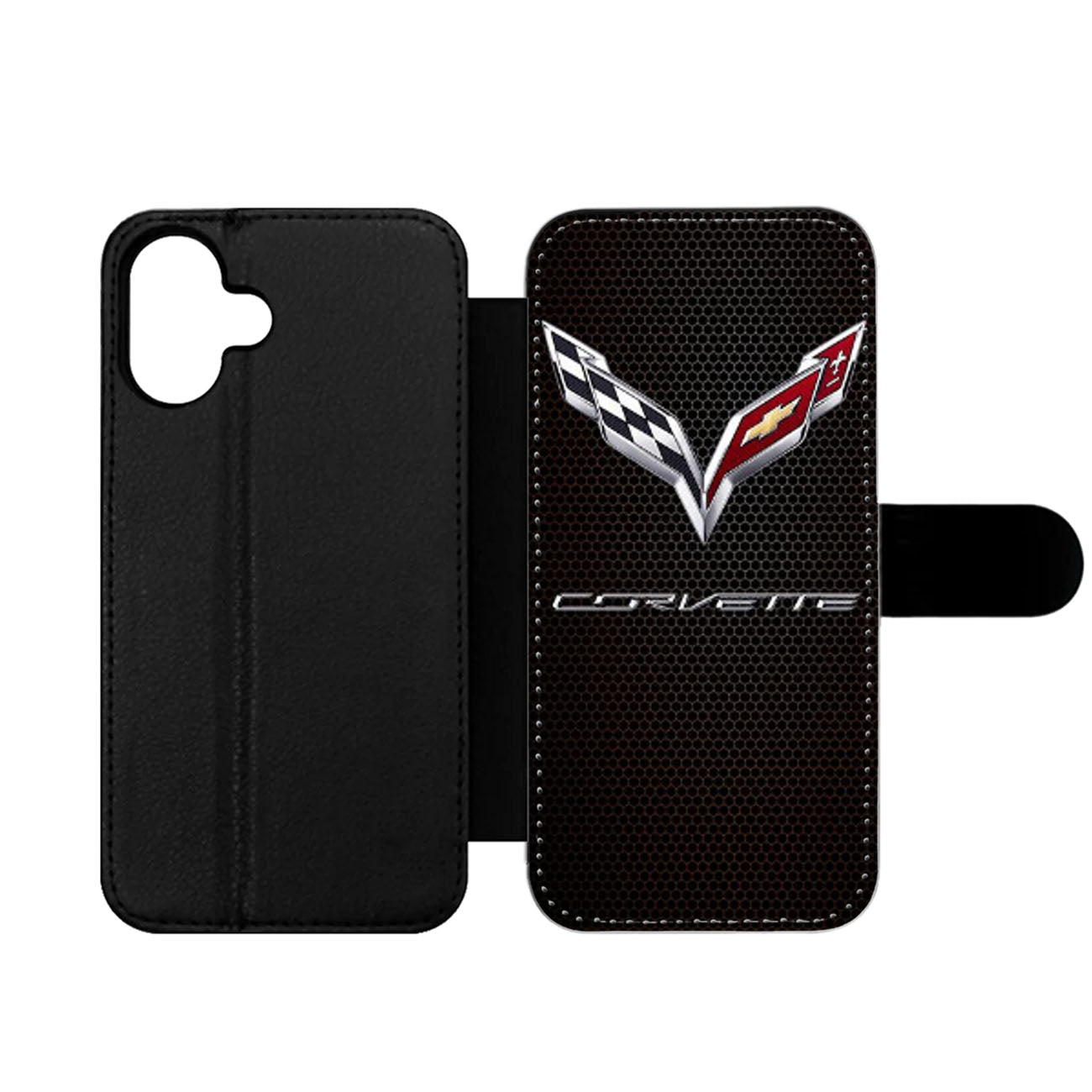 CORVETTE CHEVY ON HEXAGON CARBON Wallet iPhone Case
