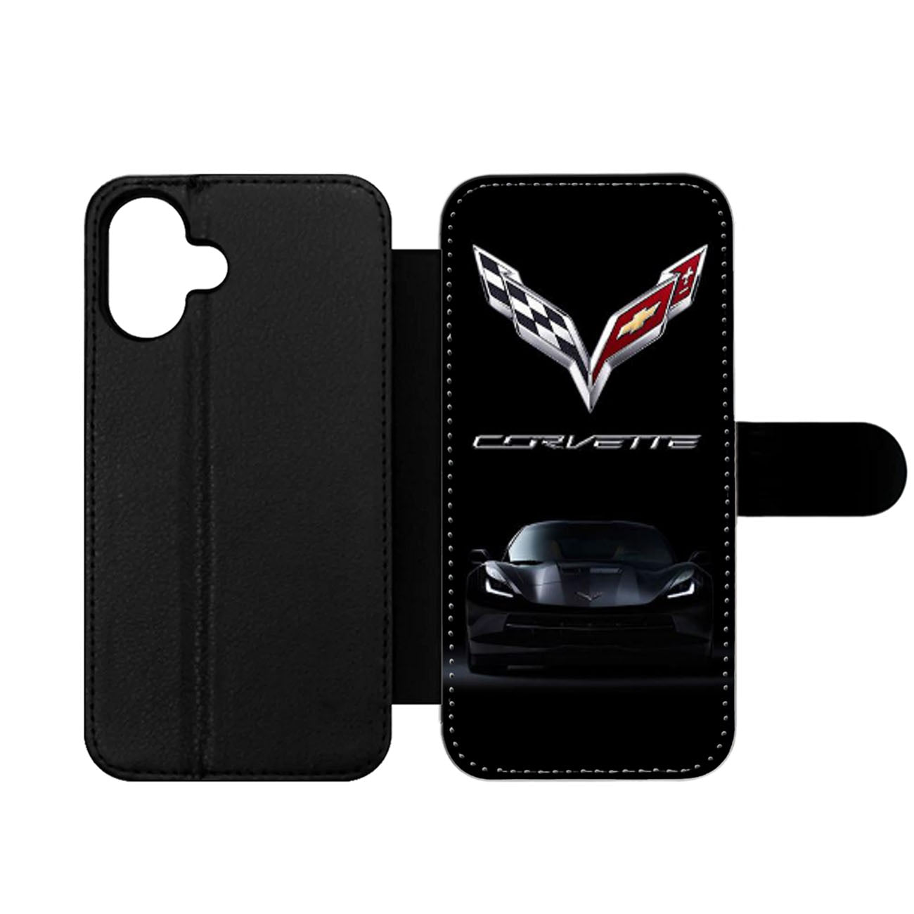 CORVETTE STINGRAY CAR BLACK Wallet iPhone Case