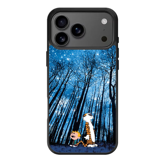 Calvin and Hobbes Forest Stargazing iPhone 17 Pro Max Case