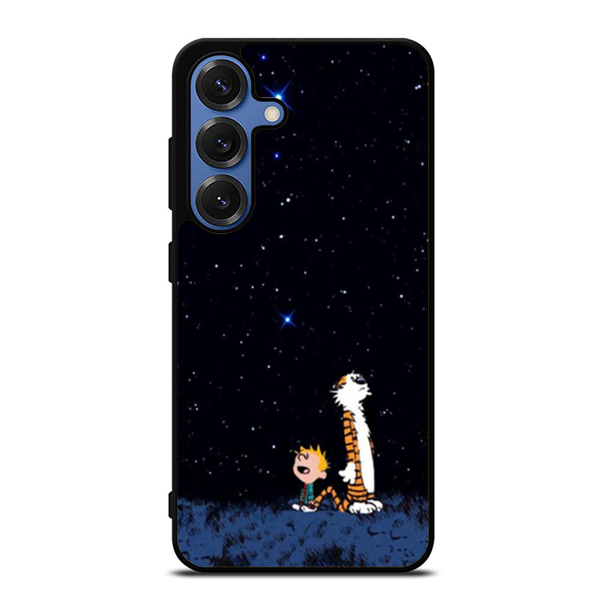 Calvin and Hobbes Outer Space Stars Samsung S25 Ultra Case