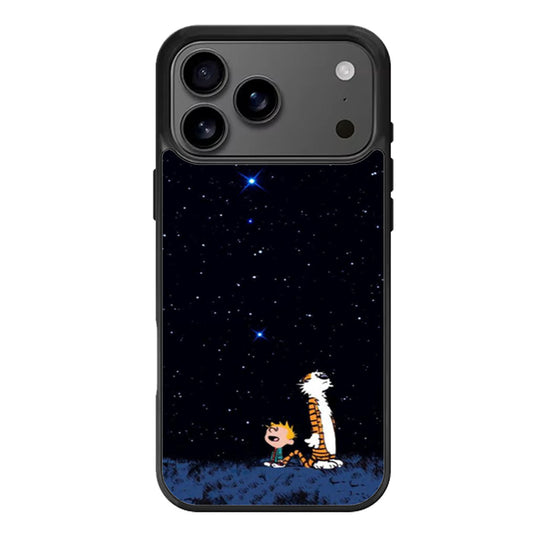 Calvin and Hobbes Outer Space Stars iPhone 17 Pro Max Case