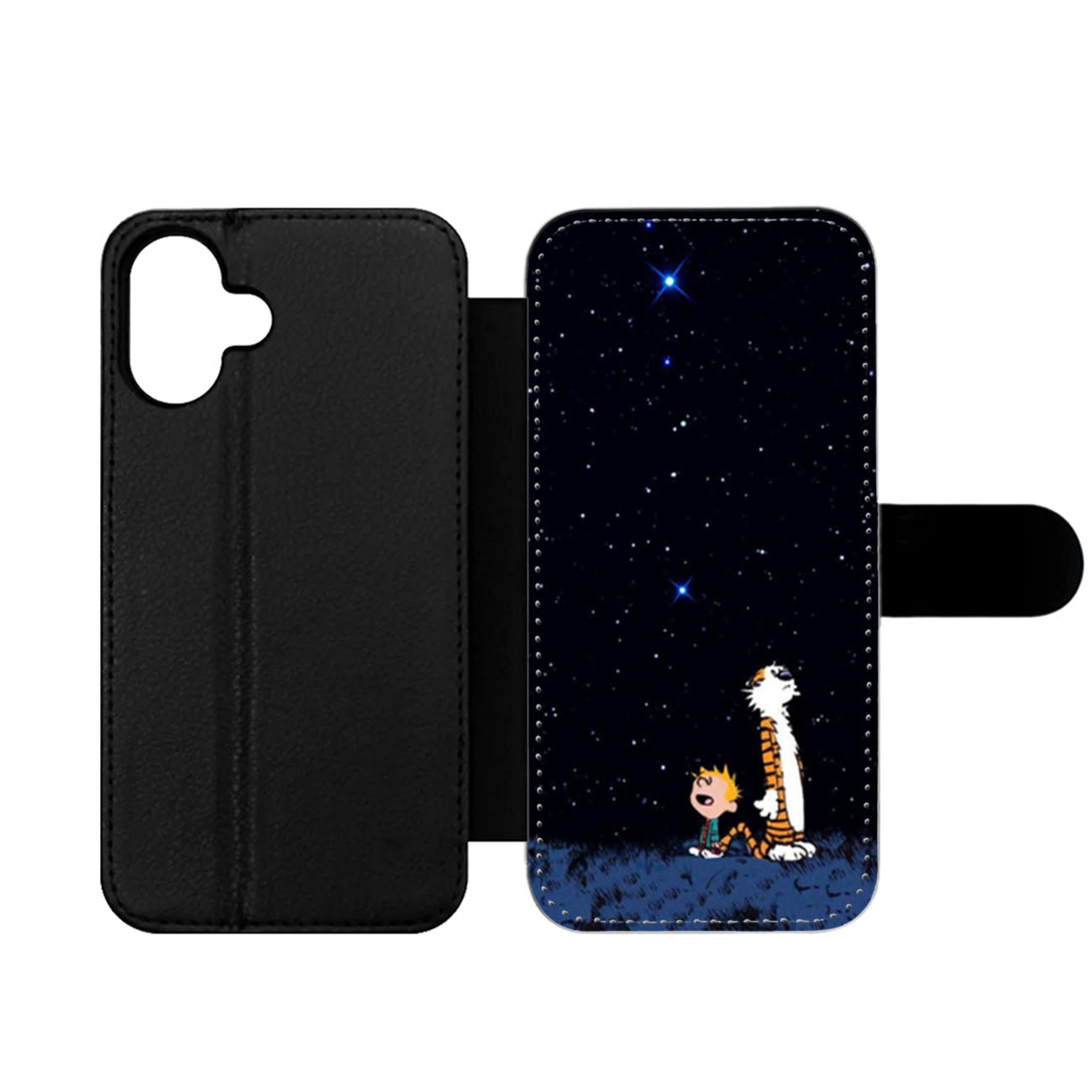 Calvin and Hobbes Outer Space Stars Wallet iPhone Case