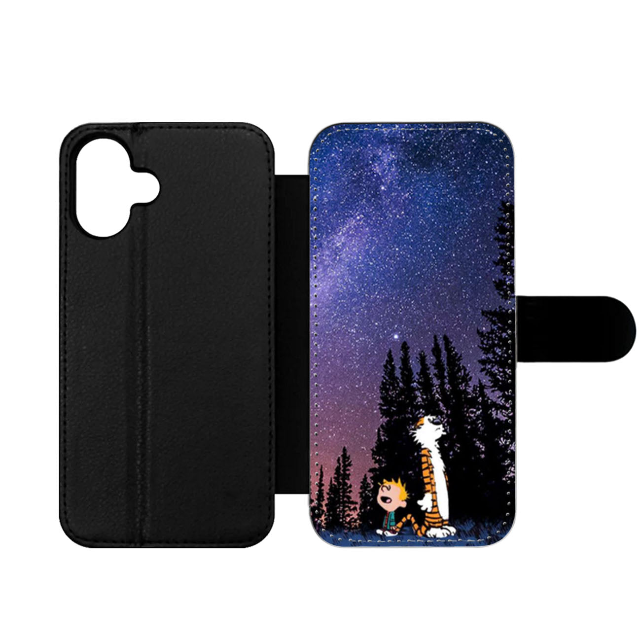 Calvin and Hobbes Stargazing Forest Wallet iPhone Case