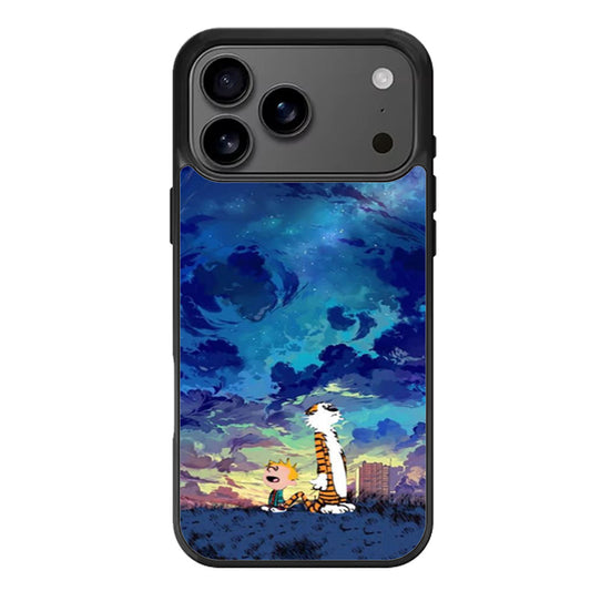 Calvin and Hobbes Stargazing iPhone 17 Pro Max Case