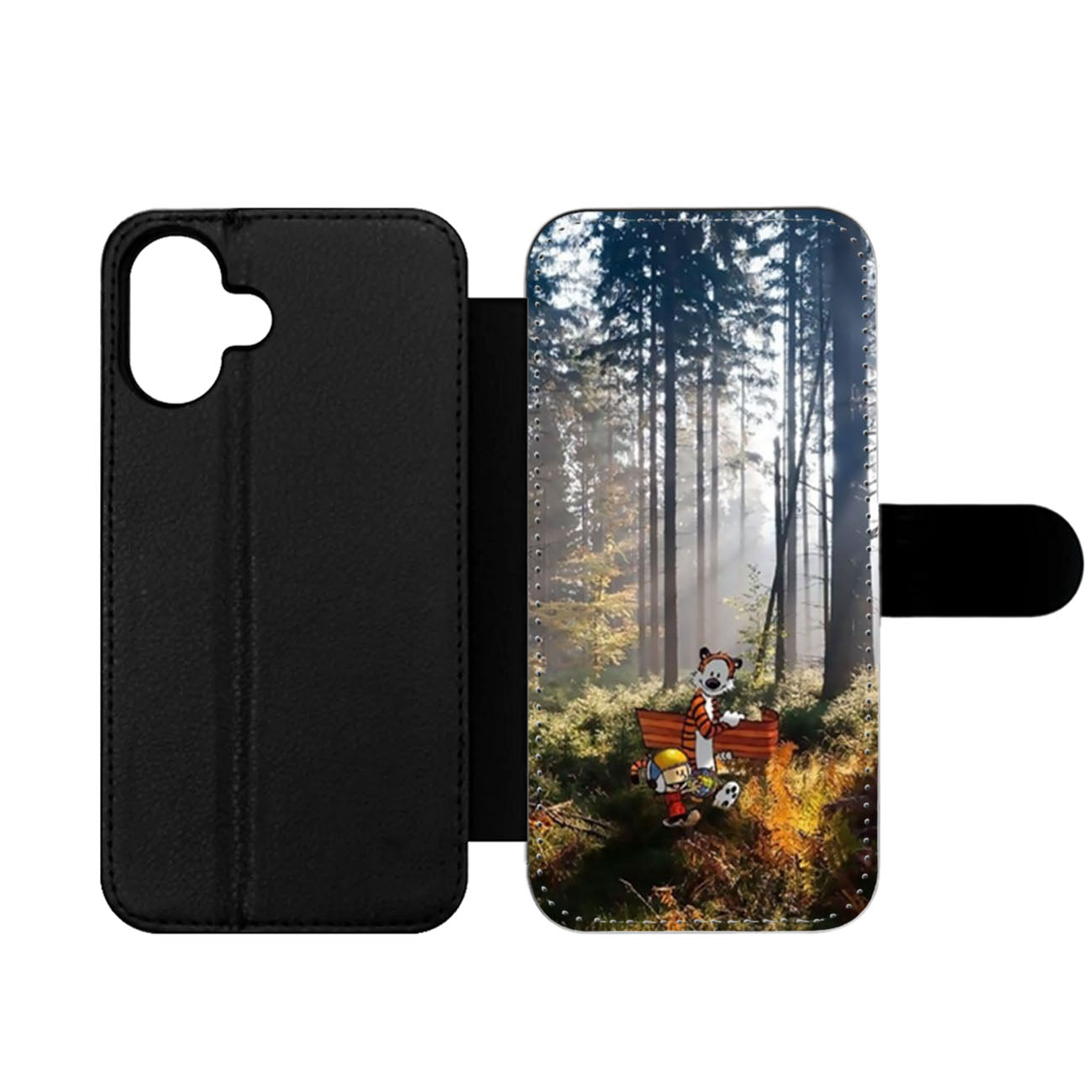 Calvin and Hobbes Through the Woods Forest Wallet iPhone Case