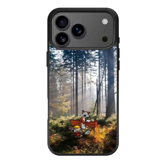 Calvin and Hobbes Through the Woods Forest iPhone 17 Pro Max Case