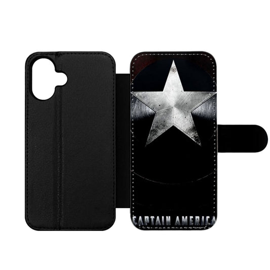 Captain America Shield Black Wallet iPhone Case